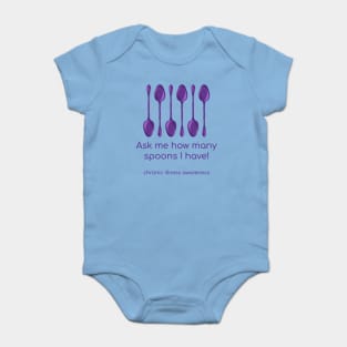 Ask Me How Many Spoons I Have (Chronic Illness Awareness, Purple) Baby Bodysuit